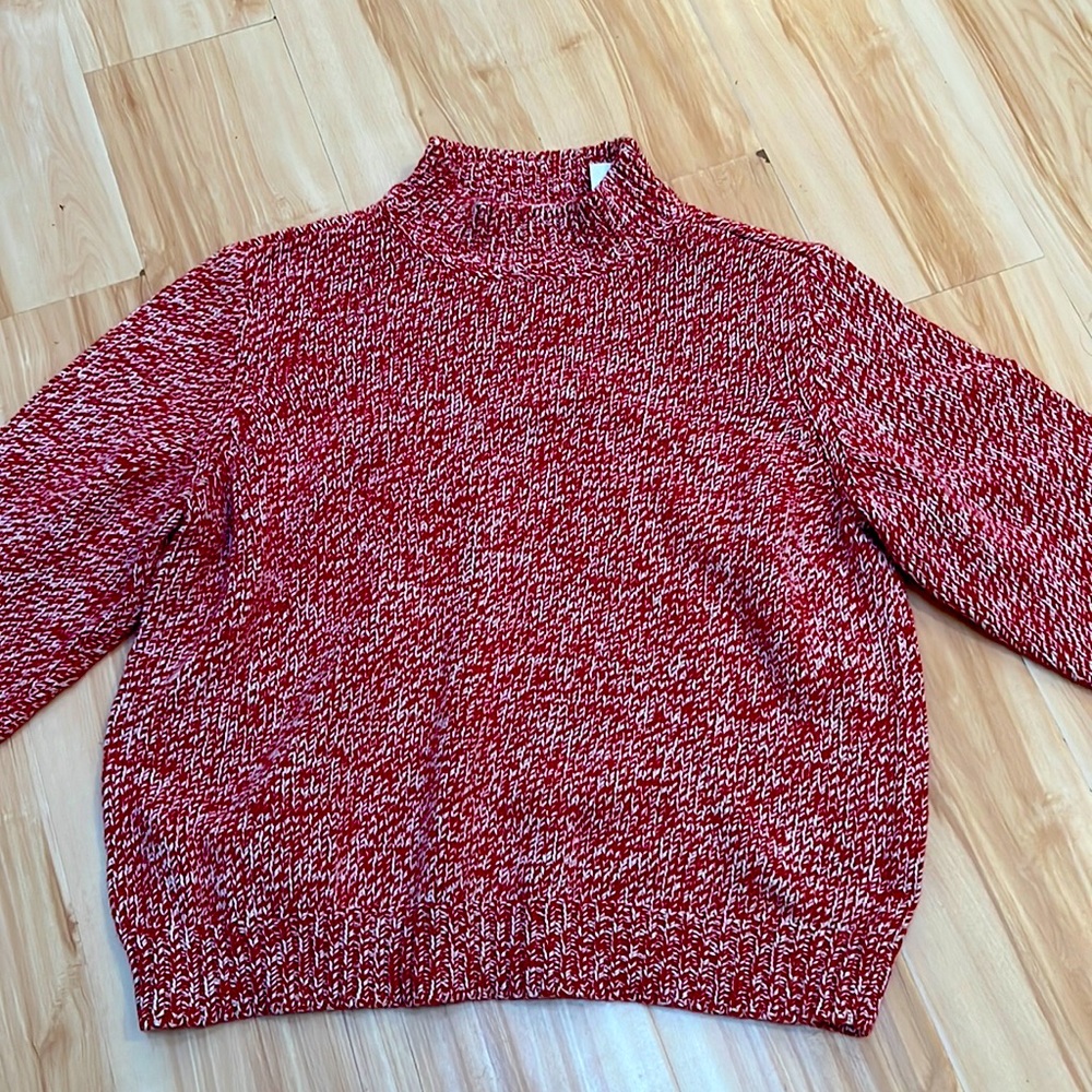 Liz Osborne Red and white womans M sized sweatshirt
